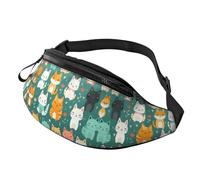 Marsupio per donne e uomini, con cinghia regolabile, leggero e impermeabile, Gatto dei cartoni animati 18, Taglia unica, Zaino Trekking