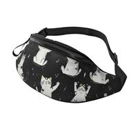 Marsupio per donne e uomini, con cinghia regolabile, leggero e impermeabile, Gatto Nero 16, Taglia unica, Zaino Trekking