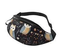 Marsupio per donne e uomini, con cinghia regolabile, leggero e impermeabile, Gufi colorati 16, Taglia unica, Zaino Trekking