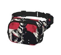 Marsupio per donne e uomini, con cintura con soldato davanti alla bandiera americana, con cinghie regolabili, borsa a tracolla da viaggio