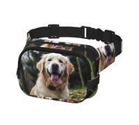 Marsupio per donne e uomini, con divertente Golden Retriever, marsupio con cinghie regolabili, borsa a tracolla da viaggio, nero, taglia unica, Nero , Taglia unica