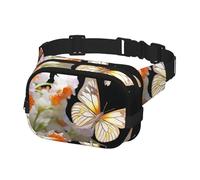 Marsupio per donne e uomini, con farfalle, narciso, fiori, marsupio, con cinghie regolabili, borsa a tracolla da viaggio