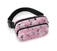 Marsupio per donne e uomini, con grazioso cane barboncino rosa, una piccola borsa a tracolla per donne e uomini, marsupio per allenamento, corsa, viaggi, con cinghia regolabile