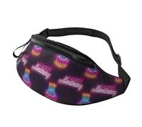 Marsupio per donne e uomini, con lampadina e scritta "Happy Birthday", borsa a tracolla per donne e uomini, borsa a tracolla
