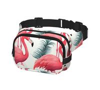 Marsupio per donne e uomini, con motivo fenicottero, marsupio con cinghie regolabili, borsa a tracolla da viaggio, nero, taglia unica, Nero , Taglia unica