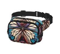 Marsupio per donne e uomini, con motivo floreale e farfalle, con cinghie regolabili, borsa a tracolla da viaggio
