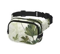 Marsupio per donne e uomini, con motivo fogliame ed erbe con libellule e alati, con cinghie regolabili, borsa a tracolla da viaggio