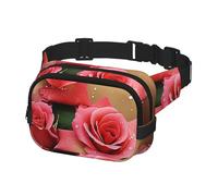 Marsupio per donne e uomini, con rose, marsupio con cinghie regolabili, borsa a tracolla da viaggio