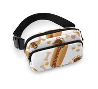 Marsupio per donne e uomini, con stampa di bassotto e hot dog, piccola borsa a tracolla per donne e uomini, marsupio per allenamento, corsa, viaggi, con cinghia regolabile