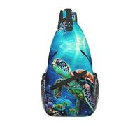 Marsupio per donne e uomini, con tartarughe marine e pittura a diamante, zaino regolabile per viaggi, sport, corsa, escursionismo, marsupio, nero, taglia unica