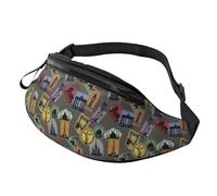 Marsupio per donne e uomini, elegante borsa a tracolla con tracolla regolabile - Marsupio con motivo a mondi stampati, per attività all'aperto, viaggi, sport, corsa
