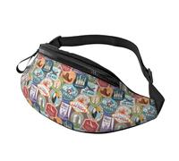 Marsupio per donne e uomini, elegante borsa a tracolla con tracolla regolabile - Marsupio con stampa mondi per attività all'aperto, viaggi, sport, corsa