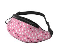 Marsupio per donne e uomini, elegante borsa a tracolla con tracolla regolabile - rosa fantasma Halloween marsupio per attività all'aperto, viaggi, sport, corsa