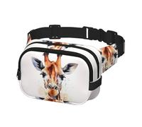 Marsupio per donne e uomini, elegante marsupio con animali acquerellati giraffa marsupio con cinghie regolabili, borsa a tracolla da viaggio, nero, taglia unica, Nero , Taglia unica