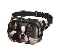 Marsupio per donne e uomini, grazioso marsupio Boston Terrier con cinghie regolabili, borsa a tracolla da viaggio, nero, taglia unica, Nero , Taglia unica