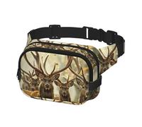 Marsupio per donne e uomini, marsupio a tracolla per allenamento, corsa, viaggi, fantastici cervi in autunno foresta, Multicolore, Taglia unica, Cintura per soldi