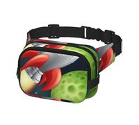 Marsupio per donne e uomini, marsupio a tracolla per allenamento, corsa, viaggi, razzo in stile cartone animato nello spazio