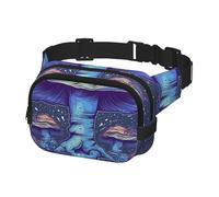 Marsupio per donne e uomini, marsupio blu a forma di fungo da danza, con cinghie regolabili, borsa a tracolla da viaggio