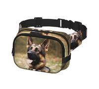 Marsupio per donne e uomini, marsupio con animali pastore tedesco, marsupio con cinghie regolabili, borsa a tracolla da viaggio, nero, taglia unica, Nero , Taglia unica