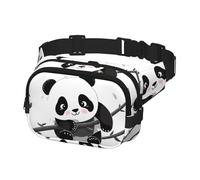 Marsupio per donne e uomini, marsupio con panda carino marsupio con cinghie regolabili, borsa a tracolla da viaggio, nero, taglia unica, Nero , Taglia unica