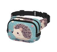 Marsupio per donne e uomini, marsupio con riccio a pois con cinghie regolabili, borsa a tracolla da viaggio, nero, taglia unica, Nero , Taglia unica