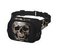 Marsupio per donne e uomini, marsupio con teschio della morte con cinghie regolabili, borsa a tracolla da viaggio, nero, taglia unica, Nero , Taglia unica