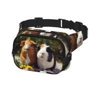 Marsupio per donne e uomini, marsupio da viaggio con porcellini d'India, divertente marsupio con cinghie regolabili, borsa a tracolla da viaggio, nero, taglia unica, Nero , Taglia unica