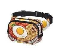 Marsupio per donne e uomini, marsupio delizioso dolce ramen con cinghie regolabili, borsa a tracolla da viaggio, nero, taglia unica, Nero , Taglia unica
