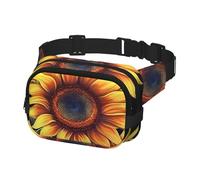 Marsupio per donne e uomini, marsupio estivo con girasole e cinghie regolabili, borsa a tracolla da viaggio, nero, taglia unica, Nero , Taglia unica