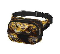 Marsupio per donne e uomini, marsupio giallo serpente marsupio con cinghie regolabili borsa a tracolla da viaggio, nero, taglia unica, Nero , Taglia unica