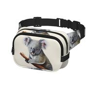 Marsupio per donne e uomini, marsupio koala e farfalla, con cinghie regolabili, borsa a tracolla da viaggio, nero, taglia unica, Nero , Taglia unica