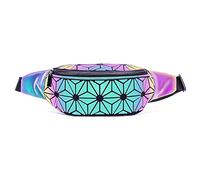 Marsupio per donne e uomini, marsupio olografico luminoso, impermeabile, geometrico, escursionismo, marsupio riflettente per viaggi, festival, corsa, sport, 02