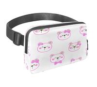 Marsupio per donne e uomini, marsupio per attività all'aperto, sottile, da corsa, per camminare, jogging, escursionismo, viaggi, allenamento, timidi con fiocco rosa, Multi, 1.5x9.0x5.9in/4x23x15cm,