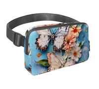 Marsupio per donne e uomini, marsupio per attività all'aperto, sottile, da corsa, per camminare, jogging, escursionismo, viaggi, allenamento, con farfalle e margherite, crisantemo, Multi,