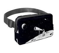 Marsupio per donne e uomini, marsupio per attività all'aperto, sottile, da corsa, per camminare, jogging, escursionismo, viaggi, allenamento, motivo: astronauta osservato dal telescopio sulla luna,