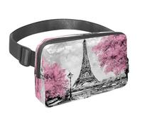 Marsupio per donne e uomini, marsupio per attività all'aperto, sottile, da corsa, per camminare, jogging, escursionismo, viaggi, allenamento, città francese, torre Eiffel, paesaggio, Multi,
