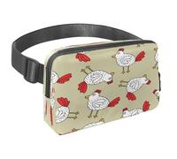 Marsupio per donne e uomini, marsupio per attività all'aperto, sottile, da corsa, per camminare, jogging, escursionismo, viaggi, allenamento, con divertenti galline, Multi, 1.5x9.0x5.9in/4x23x15cm,