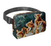 Marsupio per donne e uomini, marsupio per attività all'aperto, sottile, da corsa, per camminare, jogging, escursionismo, viaggi, allenamento, colore acquerello su prato margherita, Multi,