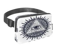 Marsupio per donne e uomini, marsupio per attività all'aperto, sottile, da corsa, per camminare, jogging, escursionismo, viaggi, allenamento, con occhio che vede tutto il triangolo con mandala, Multi,