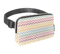 Marsupio per donne e uomini, marsupio per attività all'aperto, sottile, da corsa, per passeggiate, jogging, escursionismo, viaggi, allenamento, motivo a zigzag colorato, Multi,