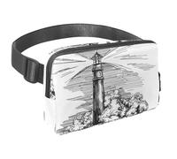 Marsupio per donne e uomini, marsupio per attività all'aperto, sottile, da corsa, per passeggiate, jogging, escursionismo, viaggi, allenamento, con faro nella tempesta, Multi, 1.5x9.0x5.9in/4x23x15cm,