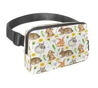 Marsupio per donne e uomini, marsupio per attività all'aperto, sottile, da corsa, per passeggiate, jogging, escursionismo, viaggi, allenamento, conigli primaverili, dente di leone, crisantemo giallo,