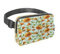 Marsupio per donne e uomini, marsupio per attività all'aperto, sottile, da corsa, per passeggiate, jogging, escursionismo, viaggi, allenamento, con calendula botanica ad acquerello, Multi,