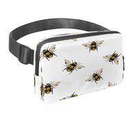 Marsupio per donne e uomini, marsupio per attività all'aperto, sottile, da corsa, per passeggiate, jogging, escursionismo, viaggi, allenamento, api miele su sfondo bianco