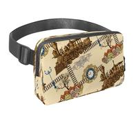 Marsupio per donne e uomini, marsupio per attività all'aperto, sottile, da corsa, per passeggiate, jogging, escursionismo, viaggi, allenamento, treno vintage in città, Multi, 1.5x9.0x5.9in/4x23x15cm,