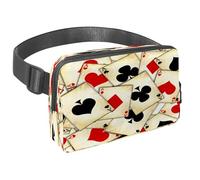 Marsupio per donne e uomini, marsupio per attività all'aperto, sottile, da corsa, per passeggiate, jogging, escursionismo, viaggi, allenamento, carte da gioco vecchie, Multi, 1.5x9.0x5.9in/4x23x15cm,