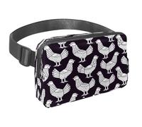 Marsupio per donne e uomini, marsupio per attività all'aperto, sottile, da corsa, per passeggiate, jogging, escursionismo, viaggi, allenamento, motivo divertente con galline, Multi,