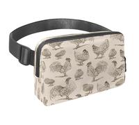 Marsupio per donne e uomini, marsupio per attività all'aperto, sottile, da corsa, per passeggiate, jogging, escursionismo, viaggi, allenamento, galline e pulcini disegnati a mano, Multi,