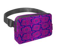 Marsupio per donne e uomini, marsupio per attività all'aperto, sottile, da corsa, per passeggiate, jogging, escursionismo, viaggi, allenamento, motivo geometrico astratto viola, Multi,