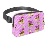 Marsupio per donne e uomini, marsupio per attività all'aperto, sottile, da corsa, per passeggiate, jogging, escursionismo, viaggi, allenamento, motivo: giraffa sorridente, con sciarpa invernale,